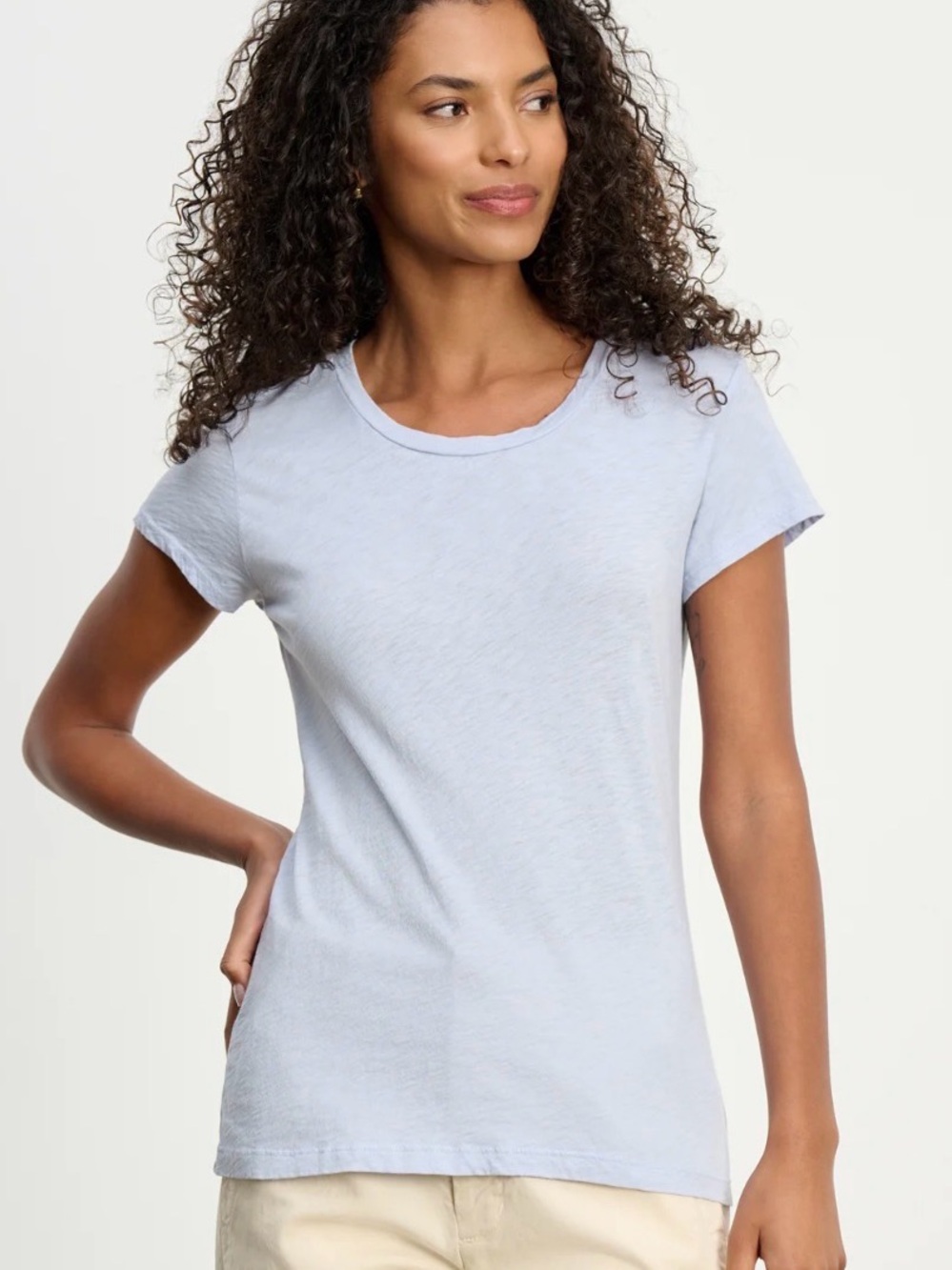 Velvet by Graham & Spencer Light Blue Crewneck Tee